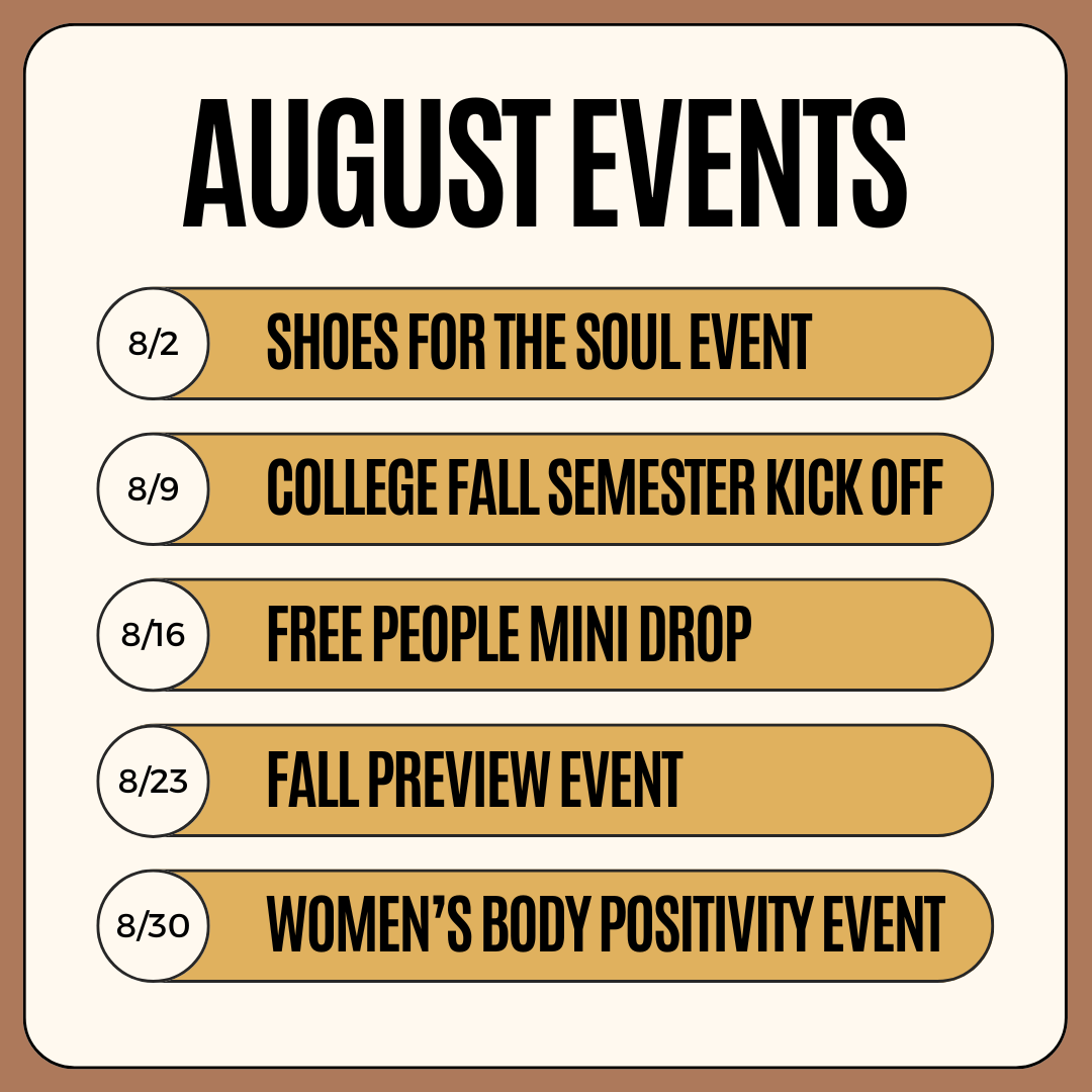 Join us for our August events